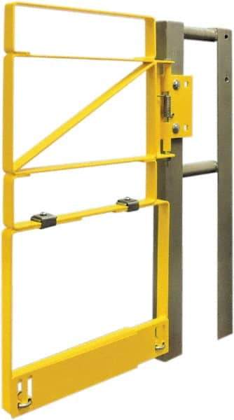 FabEnCo - Carbon Steel Self Closing Rail Safety Gate - Fits 31 to 33-1/2" Clear Opening, 25" Wide x 42" Door Height, - Americas Industrial Supply