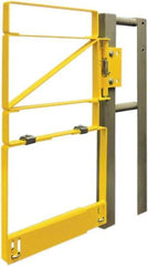 FabEnCo - Carbon Steel Self Closing Rail Safety Gate - Fits 22 to 24-1/2" Clear Opening, 25" Wide x 42" Door Height, - Americas Industrial Supply