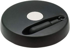 Elesa - 4.92" Diam, Technopolymer Handwheel with Fold Away Handle - 1.02" Hub Diam - Americas Industrial Supply