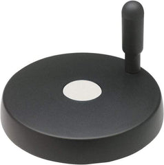 Elesa - 6.93" Diam, Technopolymer Handwheel with Handle - 1.38" Hub Diam - Americas Industrial Supply