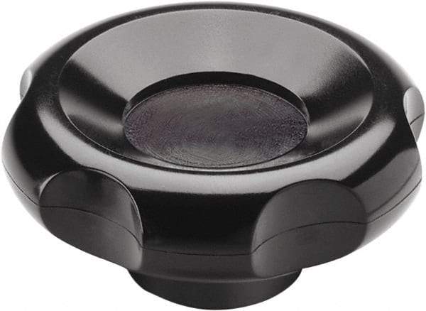 Elesa - 3.15" Head Diam, 6 Point Lobed Knob - 1/2-13 Hole, Glass Fiber Reinforced Technopolymer - Americas Industrial Supply