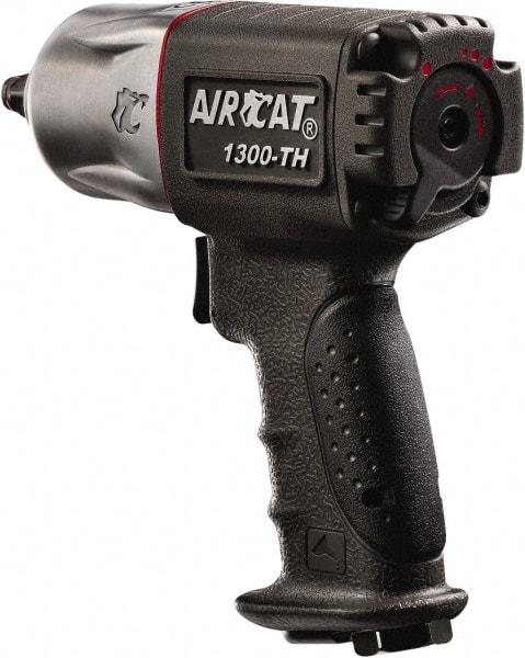 AIRCAT - 1/2" Drive, 10,000 RPM, 350 Ft/Lb Torque Impact Wrench - Pistol Grip Handle, 1,650 IPM, 6 CFM, 90 psi, 1/4" NPT Inlet - Americas Industrial Supply