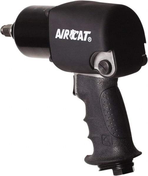 AIRCAT - 1/2" Drive, 9,500 RPM, 725 Ft/Lb Torque Impact Wrench - Pistol Grip Handle, 1,600 IPM, 8 CFM, 90 psi, 1/4" NPT Inlet - Americas Industrial Supply