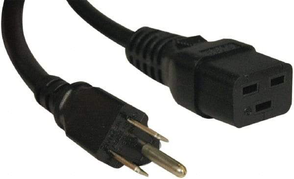 Tripp-Lite - 10', 14/3 Gauge/Conductors, Black Indoor Replacement Cord - 0 Receptacles, 15 Amps, 120 VAC, UL SJT, NEMA IEC-320 - Americas Industrial Supply