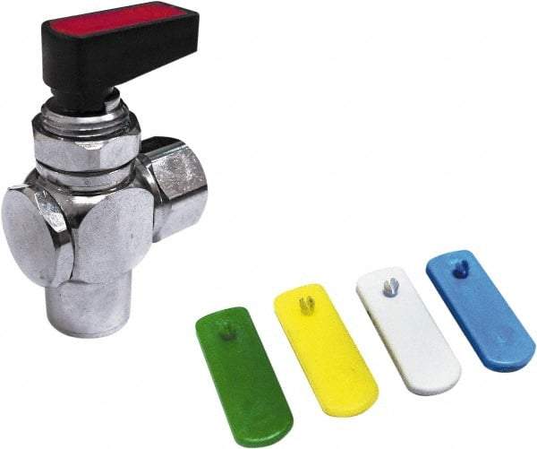 Value Collection - 1/4" Pipe, Brass Miniature Ball Valve - Right Angle, FNPT x FNPT Ends, Wedge Handle, 250 WOG - Americas Industrial Supply