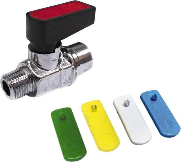 Value Collection - 3/8" Pipe, Brass Miniature Ball Valve - Inline - One Way Flow, MNPT x FNPT Ends, Wedge Handle, 250 WOG - Americas Industrial Supply