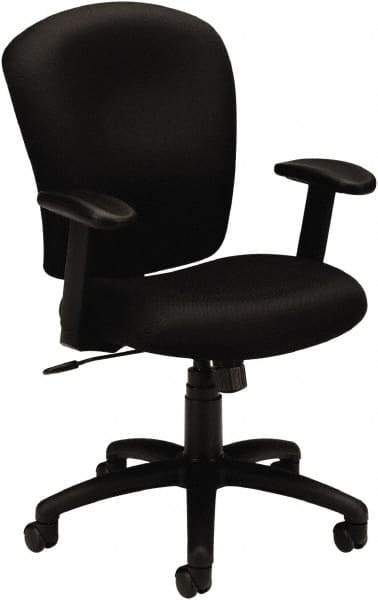 Basyx - 41" High Task Chair - 26" Wide x 34-1/2" Deep, 100% Polyester Seat, Black - Americas Industrial Supply