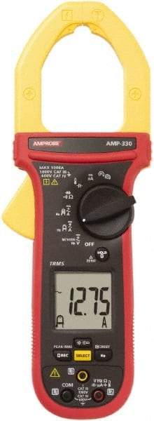 Amprobe - AMP-330, CAT IV, CAT III, Digital True RMS Clamp Meter with 2.0079" Clamp On Jaws - 1000 VAC/VDC, 1000 AC/DC Amps, Measures Voltage, Capacitance, Current, microAmps, Resistance, Temperature - Americas Industrial Supply