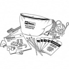 Panduit - 12 Piece Electrical Lockout Kit - Keyed Differently, Comes in Pouch - Americas Industrial Supply