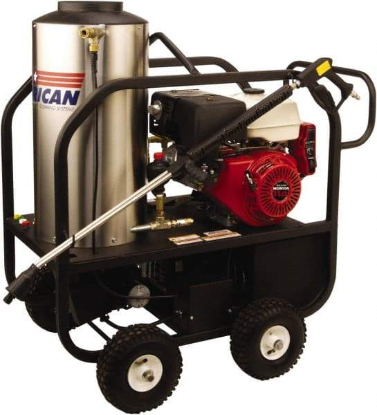 PRO-SOURCE - Gas, 14 hp, 4,000 psi, 4 GPM, Hot Water Pressure Washer - General Triplex Ceramic Plunger, 50' x 3/8" Hose - Americas Industrial Supply