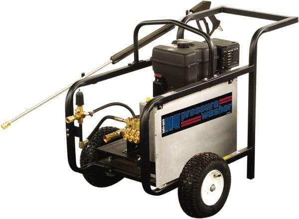 Value Collection - Gas, 13 hp, 3,500 psi, 4 GPM, Cold Water Pressure Washer - General Triplex Ceramic Plunger, 50' x 3/8" Hose - Americas Industrial Supply