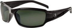Ergodyne - Green Lenses, Framed Polarized Glasses - Uncoated Lenses, Size Universal, Wrap Around - Americas Industrial Supply