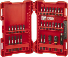 Milwaukee Tool - 32 Piece, Bit Set - 3/16 to 1/4" Hex, Phillips, Slotted, Torx, Square Point - Americas Industrial Supply