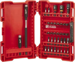 Milwaukee Tool - 36 Piece, Bit Set - 5/64 to 1/4" Hex, Phillips, Slotted, Torx, Square Point - Americas Industrial Supply