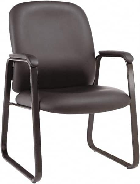 ALERA - Black Leather Guest Chair - 24-1/8" Wide x 36-5/8" High - Americas Industrial Supply