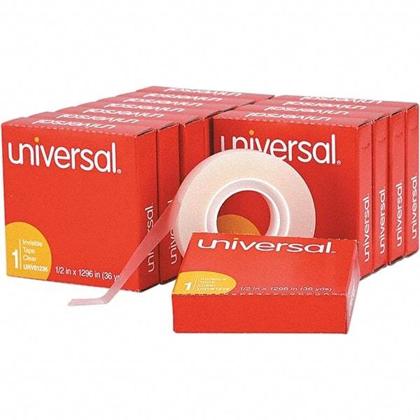 UNIVERSAL - 1/2" Wide x 1mm Thick x 36 yds Long, 81236VP Box Sealing & Label Protection Tape - Clear - Americas Industrial Supply