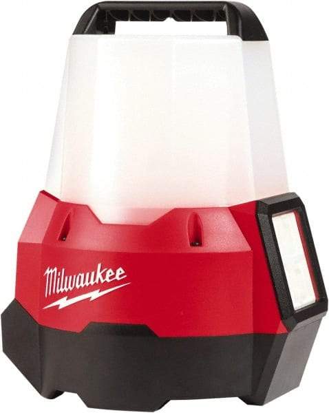 Milwaukee Tool - 18 Volts, 2200 Lumens, Cordless Work Light - Red & Black, Up to 16 hr Run Time - Americas Industrial Supply