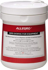 Allegro - Full Face Mask, Half Face Mask Alcohol Wipes - Non-Woven Cloth, 4-3/4" Long x 4-3/4" Wide, Individually Wrapped - Americas Industrial Supply