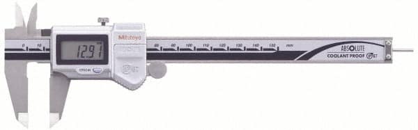 Mitutoyo - 0 to 150mm Range, 0.01mm Resolution, IP67 Electronic Caliper - Stainless Steel with 40mm Stainless Steel Jaws, 0.02mm Accuracy, SPC Output - Americas Industrial Supply
