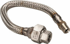 Made in USA - 12" OAL, 1/4" ID, 2,240 Max psi, Flexible Metal Hose Assembly - Americas Industrial Supply