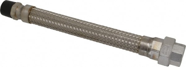 Made in USA - 12" OAL, 3/4" ID, 600 Max psi, Flexible Metal Hose Assembly - Americas Industrial Supply