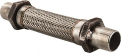 Made in USA - 12" OAL, 1-1/4" ID, 450 Max psi, Flexible Metal Hose Assembly - Americas Industrial Supply