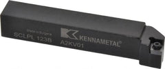 Kennametal - SCLP, Left Hand Cut, 5° Lead Angle, 3/4" Shank Height x 3/4" Shank Width, Positive Rake Indexable Turning Toolholder - 4-1/2" OAL, CP..32.5. Insert Compatibility, Series Screw-On - Americas Industrial Supply