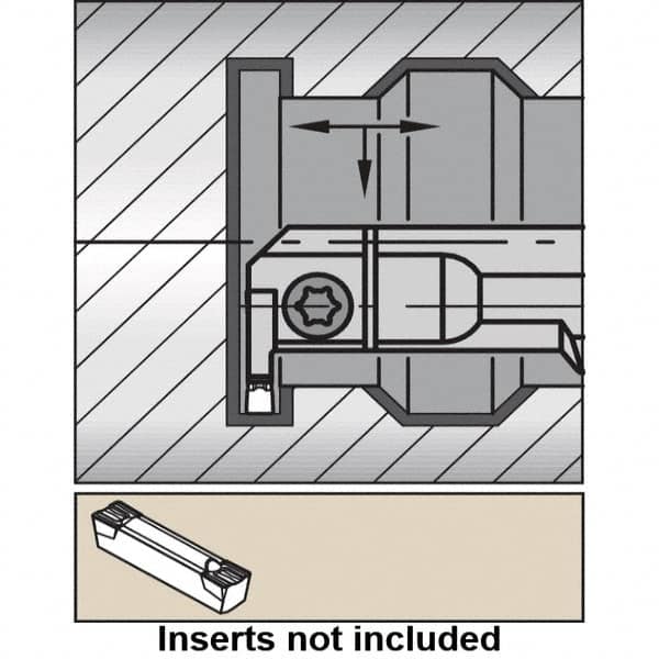 Kennametal - A-A4E, Internal, Left Hand, 0.63" Max Depth of Cut, 0.197" Min Groove Width, Indexable Grooving Tool Holder - A4..05.. Insert Compatibility, 38.1mm Shank Width, 304.8mm OAL, Through Coolant - Americas Industrial Supply