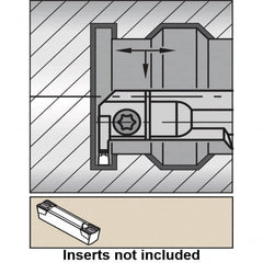 Kennametal - A-A4E, Internal, Left Hand, 0.63" Max Depth of Cut, 0.197" Min Groove Width, Indexable Grooving Tool Holder - A4..05.. Insert Compatibility, 38.1mm Shank Width, 304.8mm OAL, Through Coolant - Americas Industrial Supply