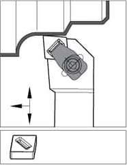 Kennametal - CCLN-MX, Right Hand Cut, 5° Lead Angle, 1-1/4" Shank Height x 1-1/4" Shank Width, Negative Rake Indexable Turning Toolholder - 6" OAL, CN..X45 Insert Compatibility, Series Top Notch - Americas Industrial Supply