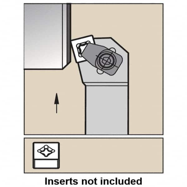 Kennametal - CCKN, Right Hand Cut, 15° Lead Angle, 25mm Shank Height x 25mm Shank Width, Negative Rake Indexable Turning Toolholder - 151mm OAL, CN..1207.. Insert Compatibility, Series Kendex - Americas Industrial Supply