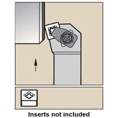 Kennametal - CCKN, Right Hand Cut, 15° Lead Angle, 25mm Shank Height x 25mm Shank Width, Negative Rake Indexable Turning Toolholder - 151mm OAL, CN..1207.. Insert Compatibility, Series Kendex - Americas Industrial Supply
