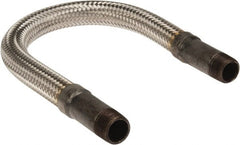 Made in USA - 18" OAL, 1/2" ID, 1,040 Max psi, Flexible Metal Hose Assembly - Americas Industrial Supply