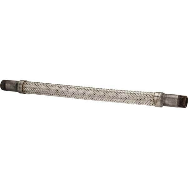 Made in USA - 18" OAL, 3/4" ID, 600 Max psi, Flexible Metal Hose Assembly - Americas Industrial Supply