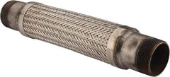 Made in USA - 18" OAL, 2-1/2" ID, Flexible Metal Hose Assembly - 2-1/2" Fitting, Carbon Steel Fitting, 321 Stainless Steel Hose - Americas Industrial Supply