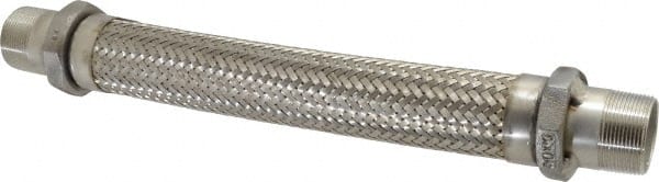 Made in USA - 18" OAL, 1-1/2" ID, 410 Max psi, Flexible Metal Hose Assembly - Americas Industrial Supply