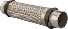 Made in USA - 18" OAL, 3" ID, 250 Max psi, Flexible Metal Hose Assembly - Americas Industrial Supply