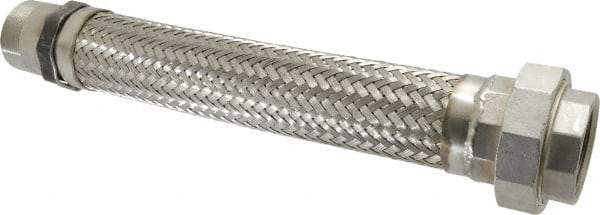 Value Collection - 18" OAL, 2" ID, 450 Max psi, Flexible Metal Hose Assembly - 2" Fitting, 304 Stainless Steel Fitting, 321 Stainless Steel Hose - Americas Industrial Supply