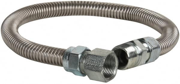 Made in USA - 18" OAL, 3/8" ID, 1,450 Max psi, Flexible Metal Hose Assembly - Americas Industrial Supply