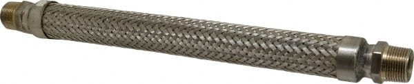 Made in USA - 18" OAL, 1" ID, 580 Max psi, Flexible Metal Hose Assembly - Americas Industrial Supply