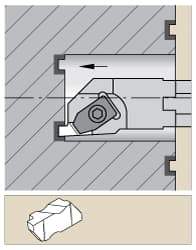Kennametal - 2-1/4" Min Bore Diam, 14" OAL, 1-1/2" Shank Diam, A-NS Indexable Boring Bar - N. Insert, Clamp Holding Method - Americas Industrial Supply