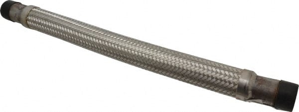 Made in USA - 24" OAL, 1-1/4" ID, 450 Max psi, Flexible Metal Hose Assembly - Americas Industrial Supply