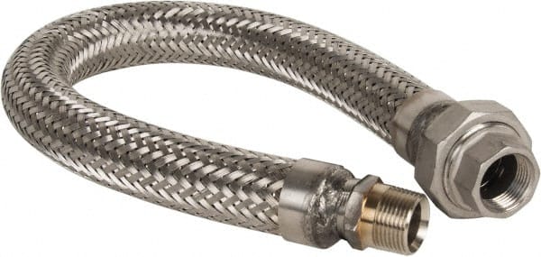 Made in USA - 24" OAL, 3/4" ID, 600 Max psi, Flexible Metal Hose Assembly - Americas Industrial Supply