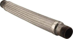 Made in USA - 30" OAL, 2-1/2" ID, Flexible Metal Hose Assembly - 2-1/2" Fitting, Carbon Steel Fitting, Stainless Steel Hose - Americas Industrial Supply