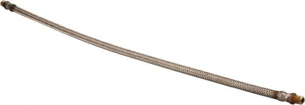 Made in USA - 30" OAL, 1/4" ID, 2,240 Max psi, Flexible Metal Hose Assembly - Americas Industrial Supply