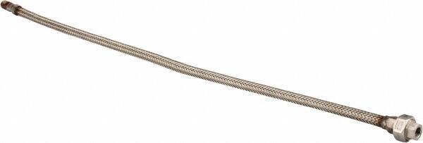 Made in USA - 30" OAL, 1/4" ID, 2,240 Max psi, Flexible Metal Hose Assembly - Americas Industrial Supply