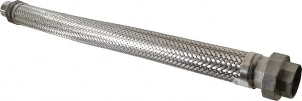 Made in USA - 30" OAL, 1-1/2" ID, 410 Max psi, Flexible Metal Hose Assembly - Americas Industrial Supply