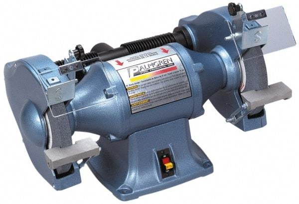 Palmgren - 10" Wheel Diam, 1 hp Grinder - 1" Arbor Hole Diam, 3 Phase, 1,725 Max RPM, 220/440 Volts - Americas Industrial Supply