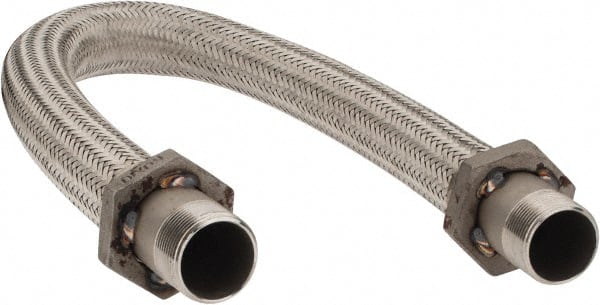 Made in USA - 36" OAL, 1-1/4" ID, 450 Max psi, Flexible Metal Hose Assembly - Americas Industrial Supply