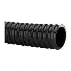 Made in USA - 1-1/2" ID, 28 Hg Vac Rating, 75 psi, PVC Vacuum & Duct Hose - 100' Long, Black, 4" Bend Radius, -10°F Min - Americas Industrial Supply